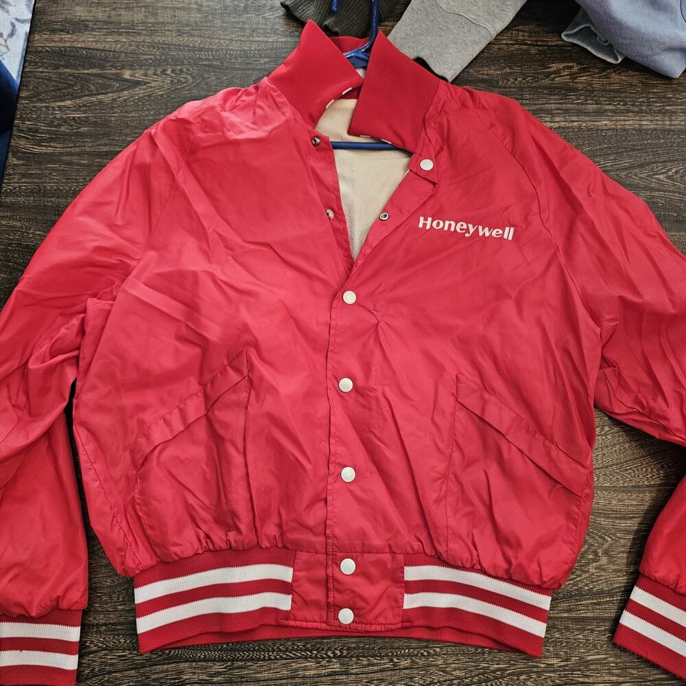 80s Grunge Honeywell Minnesota Bomber Button Up Working Jacket Size M